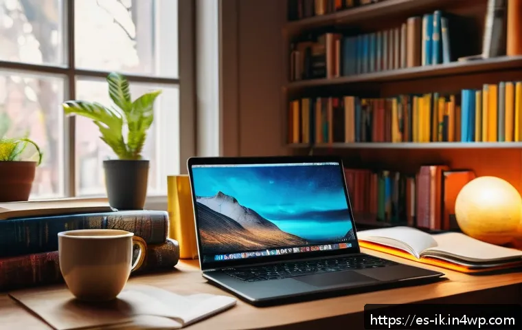 내러티브 패턴의 요소  필수 구성 요소 - A vibrant digital writer&rsquo;s workspace filled with a sleek laptop displaying an open storytelling docu...